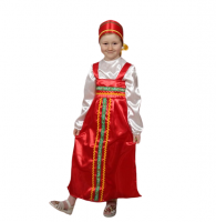 Костюм для танцев "русские народные" для девочки (сарафан, рубашка, кокошник)