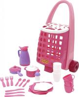 Набор детской посуды в забавной тележке (31 предмет)