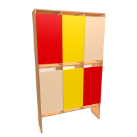 Шкаф для одежды двухъярусный, 3 секции