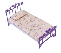 Кроватка кукольная с постельным бельем