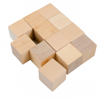 Набор неокрашенных кубиков 12 штук (дерево)