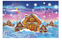 Декорация (задник сцены) "Зимний теремок"