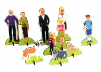 Набор фигурок ЕВРОПЕОИДНАЯ РАСА. ТРИ ПОКОЛЕНИЯ СЕМЬИ (фанера, УФ печать)