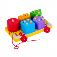 Пирамидка логическая-каталка "Кораблик"