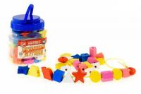 Бусы "Фигуры" 60 деталей (дерево)