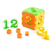 Сортер "Куб", с цифрами и часами