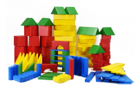 Конструктор детский деревянный "Строитель" напольный  124 элемента