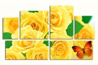 Модульная картина "Желтые розы"