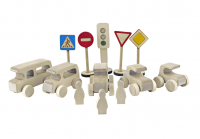 НАБОР МАШИНОК И ДОРОЖНЫХ ЗНАКОВ из дерева