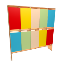 Шкаф для одежды двухъярусный, 5 секций