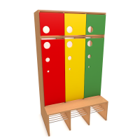 Шкаф со встроенной банкеткой, 3 секции