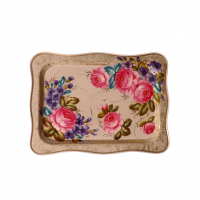 Поднос с жостовской росписью (прямоугольный) 37х27 см