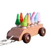 Машинка с 10 пассажирами в разноцветных фетровых колпачках