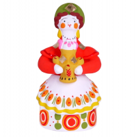 Дымковская игрушка "Барыня №1 с самоваром"