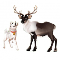 Композиция уличных фигур "Северные олени"