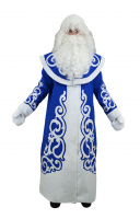 Карнавальный костюм для взрослых "Дед мороз" Снежный, синий