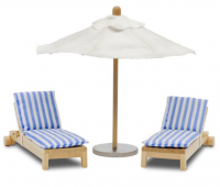 Набор мебели для домика шезлонги с зонтиком