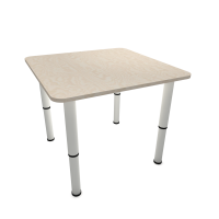 Стол квадратный, регулируемый по высоте (г.р. 0-3), 700х700 мм, березовый мультиплекс