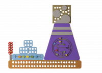 Котельная и шлагбаум, настенная панель