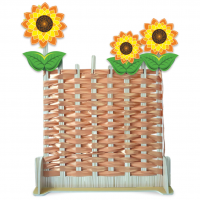 Забор с подсолнухами (высокий)