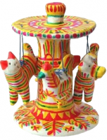 Филимоновская игрушка "Карусель малая" (10-13 см)