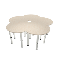 Стол "Лепесток" на регулируемых ножках (5 столов), d=650 мм (березовый мультиплекс)