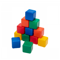 Набор цветных кубиков, 12 штук, 4х4 см