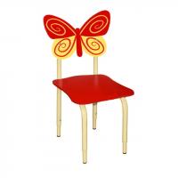 СТУЛ ДЕТСКИЙ НА МЕТАЛЛОКАРКАСЕ РЕГУЛИРУЕМЫЙ "БАБОЧКА" красный